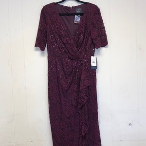 Adrianna Papell Women Burgundy Dress Size US 8